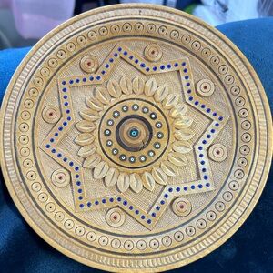 Decorative wooden plate 7” diameter